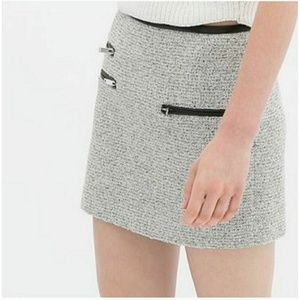 Zara Skirt with Zips and Leather Effect Detailing